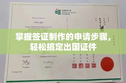 高阳掌握签证制作的申请步骤，轻松搞定出国证件