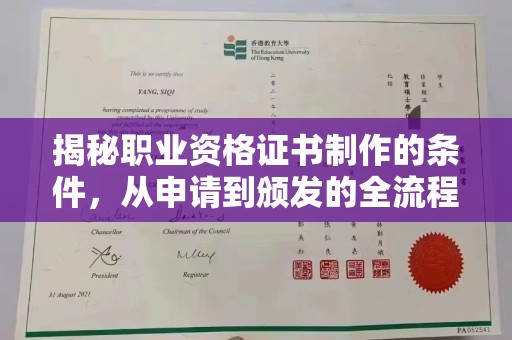高阳揭秘职业资格证书制作的条件，从申请到颁发的全流程解析