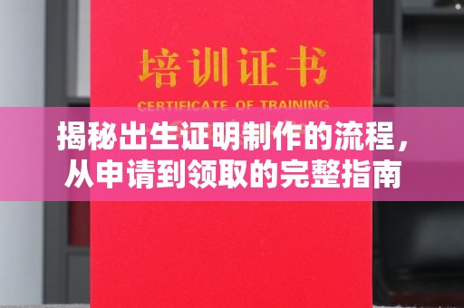 高阳揭秘出生证明制作的流程，从申请到领取的完整指南