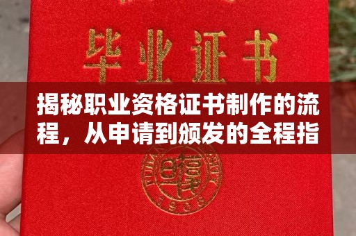 高阳揭秘职业资格证书制作的流程，从申请到颁发的全程指南