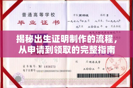高阳揭秘出生证明制作的流程，从申请到领取的完整指南